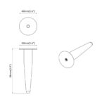 Möbelbeine 2 pcs Schwarz Ø 40 x 98 mm Eisen – Bild 9