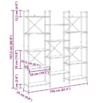 Bücherregal Schwarz Eichen-Optik 156 x 25 x 167 cm – Bild 11