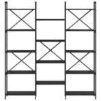 Bücherregal Schwarz Eichen-Optik 156 x 25 x 167 cm – Bild 5