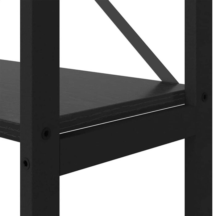 Bücherregal Schwarz Eichen-Optik 156 x 25 x 167 cm – Bild 8