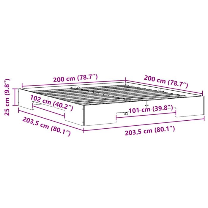 Bettgestell Braun 200 x 200 cm – Bild 9