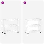 Werkzeugwagen Schwarz 75 x 35 x 73 cm Kaltgewalzter Stahl – Bild 10