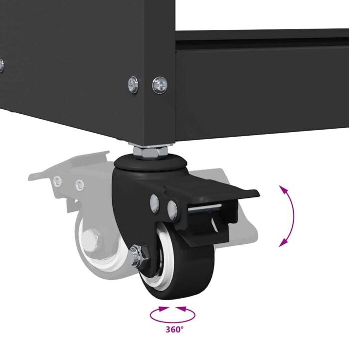 Werkzeugwagen Schwarz 75 x 35 x 73 cm Kaltgewalzter Stahl – Bild 9