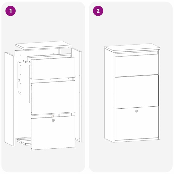 Paketdrop-Box mit Speicher Anthrazit 44 x 22 x 82 cm Stahl – Bild 10