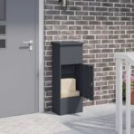 Paketdrop-Box mit Speicher Anthrazit 44,5 x 29 x 110,5 cm Stahl