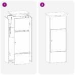 Paketdrop-Box mit Speicher Anthrazit 44,5 x 29 x 110,5 cm Stahl – Bild 10