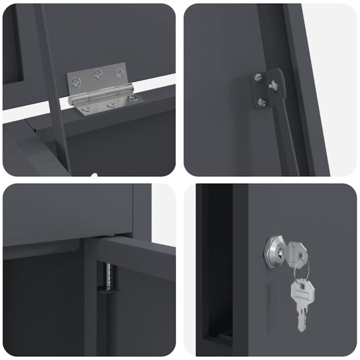 Paketdrop-Box mit Speicher Anthrazit 44,5 x 29 x 110,5 cm Stahl – Bild 8