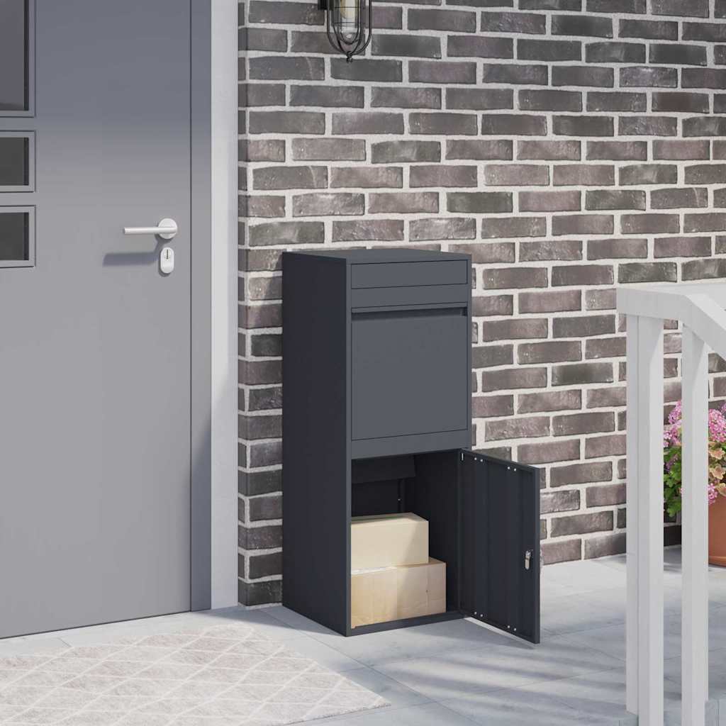 874935_1.jpg Paketdrop-Box mit Speicher Anthrazit 41 x 38 x 103 cm Stahl – Bild 1