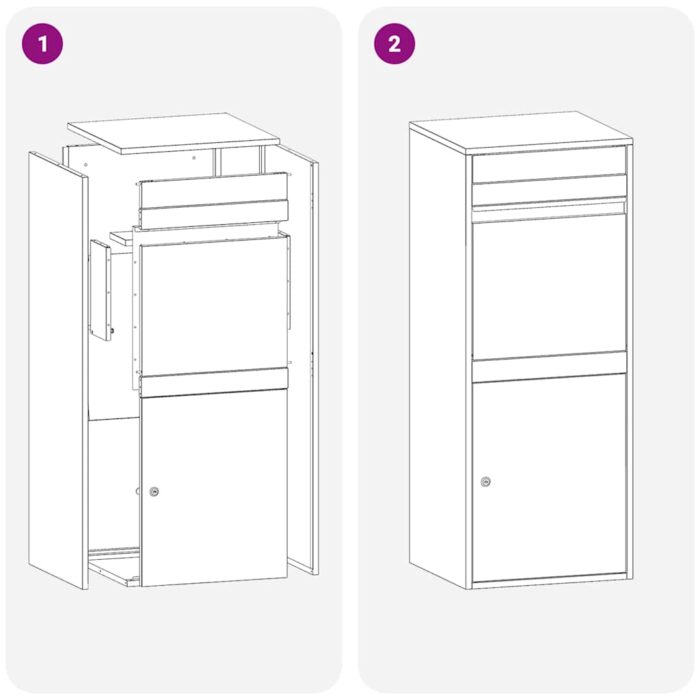Paketdrop-Box mit Speicher Anthrazit 41 x 38 x 103 cm Stahl – Bild 10