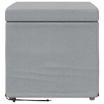 Hocker Hellgrau 41 x 41 x 40 cm Stoff und Pressholz – Bild 4