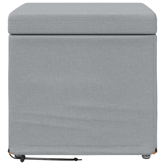 Hocker Hellgrau 41 x 41 x 40 cm Stoff und Pressholz – Bild 4