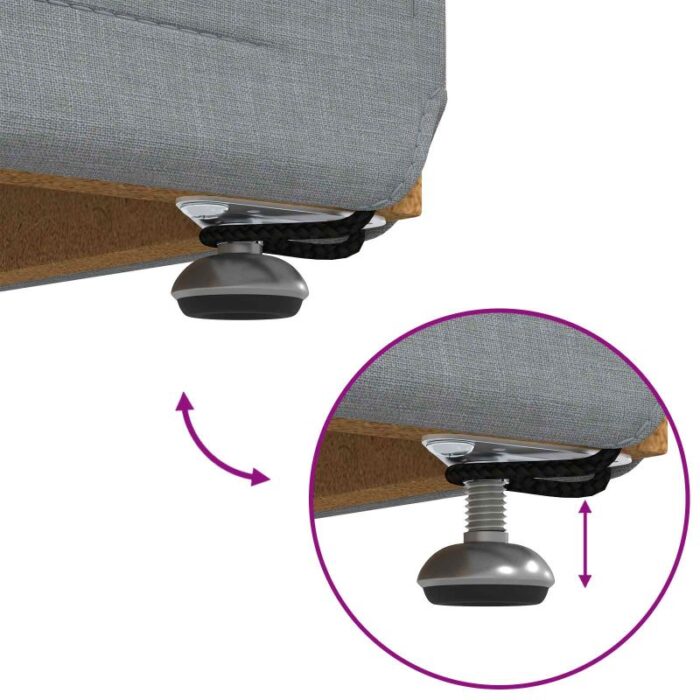 Hocker Hellgrau 41 x 41 x 40 cm Stoff und Pressholz – Bild 6