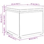 Hocker Hellgrau 41 x 41 x 40 cm Stoff und Pressholz – Bild 8