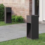 Solar LED Wegeleuchte 2 pcs Schwarz Kalt gewalzter Stahl