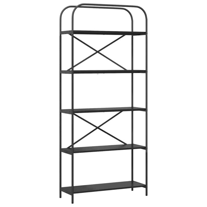 Bücherregal Schwarz Eichen-Optik 80 x 30 x 183 cm Holzwerkstoff – Bild 2