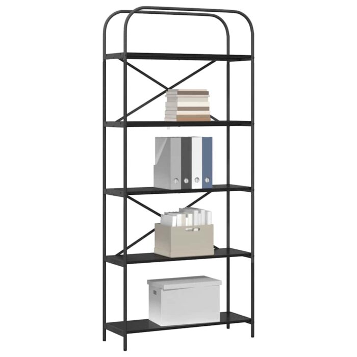 Bücherregal Schwarz Eichen-Optik 80 x 30 x 183 cm Holzwerkstoff – Bild 3