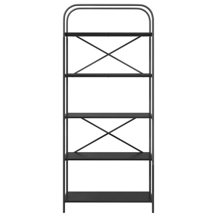 Bücherregal Schwarz Eichen-Optik 80 x 30 x 183 cm Holzwerkstoff – Bild 5