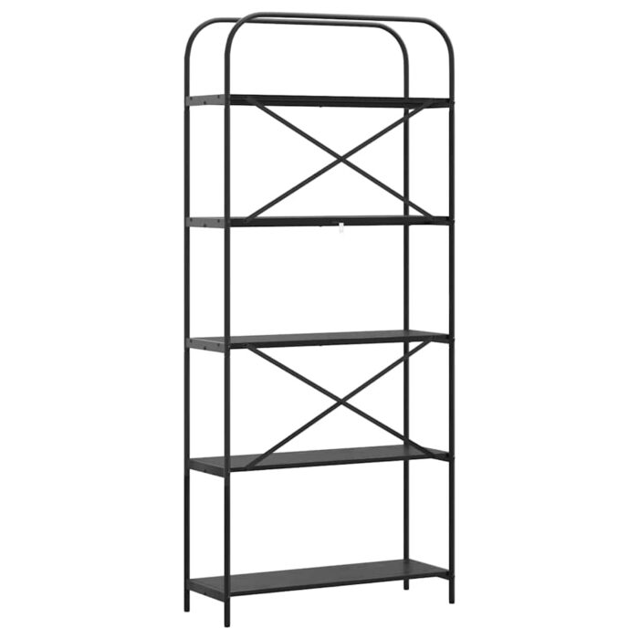 Bücherregal Schwarz Eichen-Optik 80 x 30 x 183 cm Holzwerkstoff – Bild 7