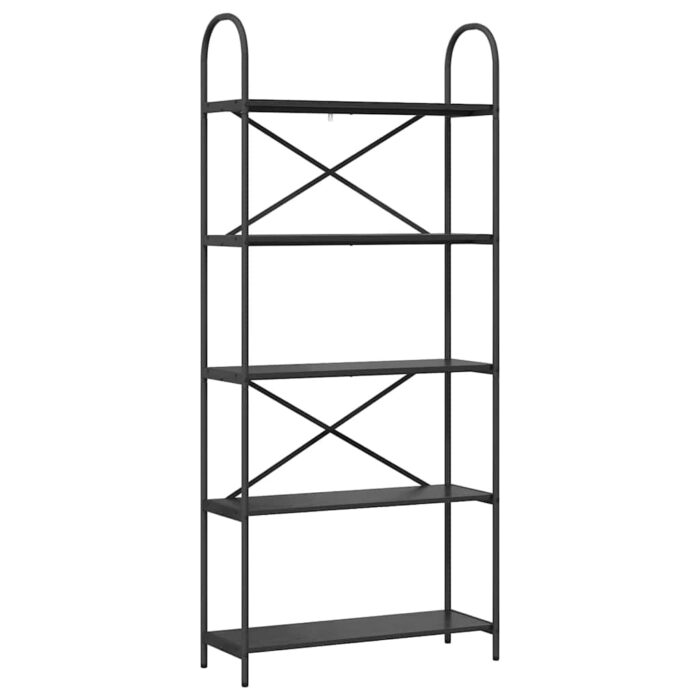 Bücherregal Schwarz Eichen-Optik 80 x 30 x 183 cm Holzwerkstoff – Bild 2