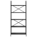 Bücherregal Schwarz Eichen-Optik 80 x 30 x 183 cm Holzwerkstoff – Bild 5