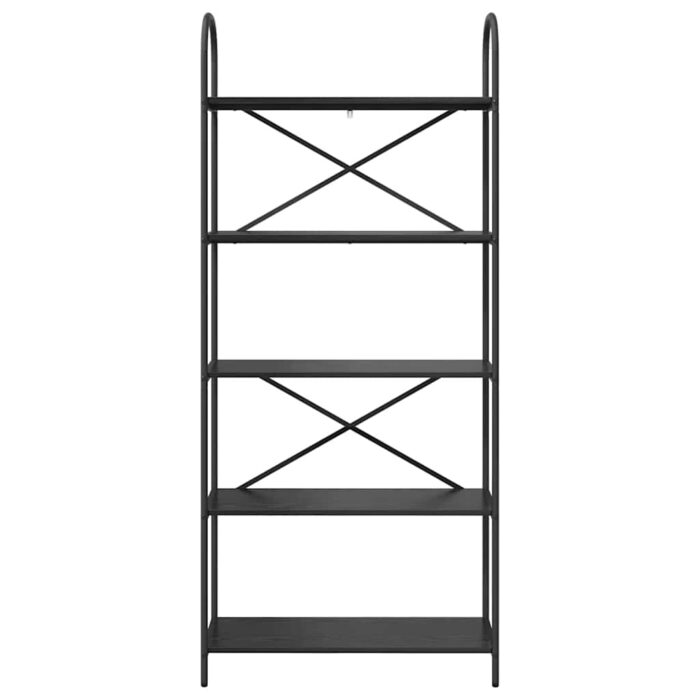 Bücherregal Schwarz Eichen-Optik 80 x 30 x 183 cm Holzwerkstoff – Bild 5