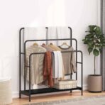 Kleiderständer Schwarz Eichen-Optik 90 x 30 x 100,5 cm