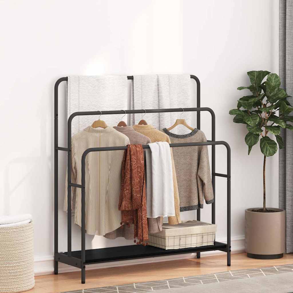 879941_1.jpg Kleiderständer Schwarz Eichen-Optik 90 x 30 x 100,5 cm – Bild 1