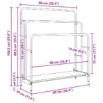 Kleiderständer Schwarz Eichen-Optik 90 x 30 x 100,5 cm – Bild 12