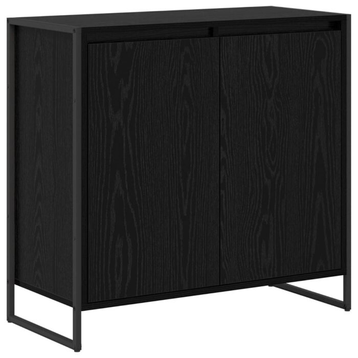 Seitenschrank Schwarz Eichen-Optik 79 x 36 x 75 cm – Bild 2
