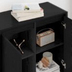 Seitenschrank Schwarz Eichen-Optik 79 x 36 x 75 cm – Bild 4