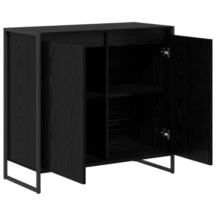 Seitenschrank Schwarz Eichen-Optik 79 x 36 x 75 cm – Bild 5