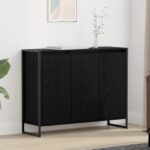 Seitenschrank Schwarz Eichen-Optik 96,5 x 30 x 75 cm