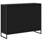 Seitenschrank Schwarz Eichen-Optik 96,5 x 30 x 75 cm – Bild 2