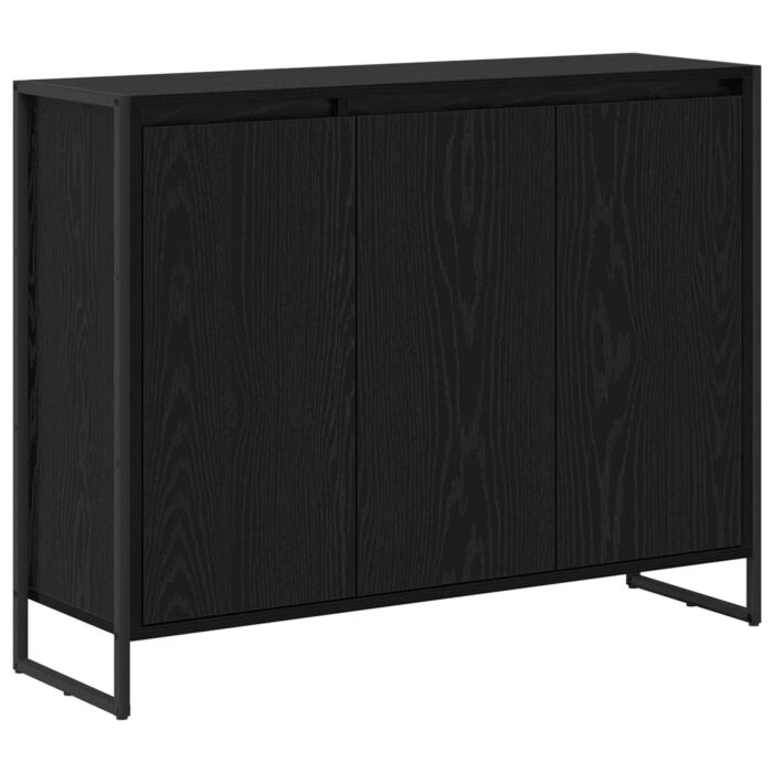 Seitenschrank Schwarz Eichen-Optik 96,5 x 30 x 75 cm – Bild 2