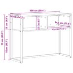 Beistelltisch Schwarz Eichen-Optik 100 x 36 x 75 cm – Bild 10
