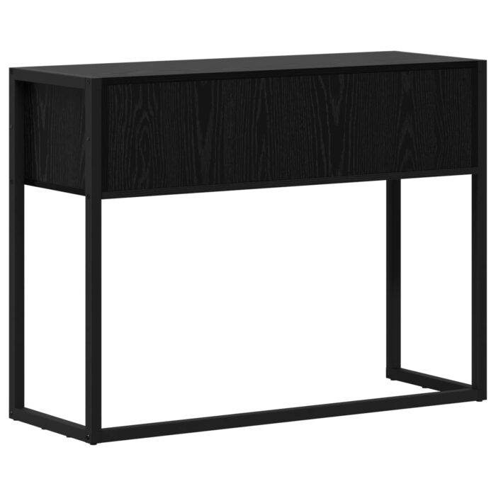 Beistelltisch Schwarz Eichen-Optik 100 x 36 x 75 cm – Bild 7