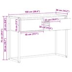 Beistelltisch Schwarz Eichen-Optik 100 x 36 x 75 cm – Bild 11