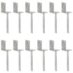 Pfostenträger 6 Stk. Silbern 8×6×30 cm Verzinkter Stahl