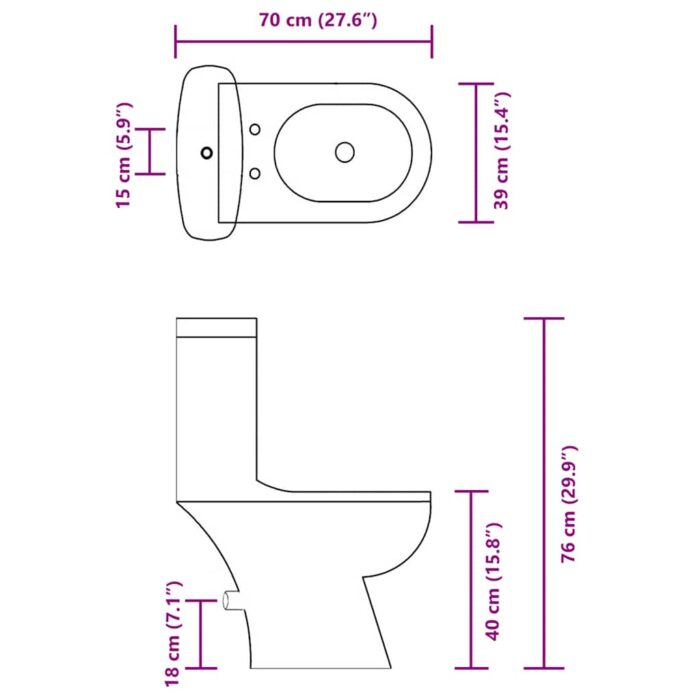 Toilette mit Spülkasten Weiss – Bild 9