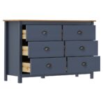 Sideboard Hill Grau 125x40x80 cm Massivholz Kiefer – Bild 3