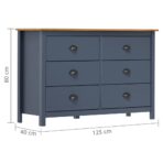 Sideboard Hill Grau 125x40x80 cm Massivholz Kiefer – Bild 7