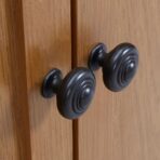 Bücherschrank mit 4 Türen 90x35x200 cm Eiche Massivholz & Glas – Bild 7