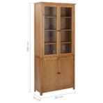 Bücherschrank mit 4 Türen 90x35x200 cm Eiche Massivholz & Glas – Bild 8