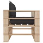 Garten-Palettensofa mit Kissen in Schwarz Holz – Bild 3