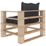 Garten-Palettensofa mit Kissen in Schwarz Holz – Bild 4