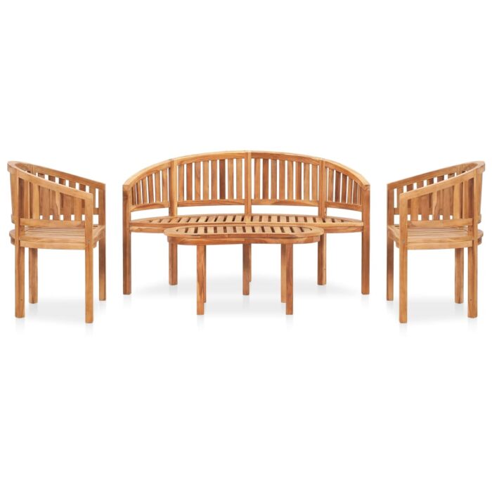 4-tlg. Garten-Lounge-Set Massivholz Teak – Bild 2