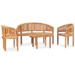 4-tlg. Garten-Lounge-Set Massivholz Teak – Bild 3