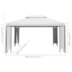 Pavillon mit LED-Lichterkette Weiss 3x4 m – Bild 9
