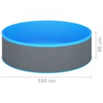 Planschbecken mit Einhängeskimmer und Pumpe 350x90 cm Weiss – Bild 10