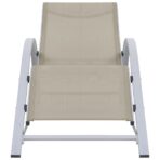 Sonnenliege Textilene und Aluminium Schwarz – Bild 2